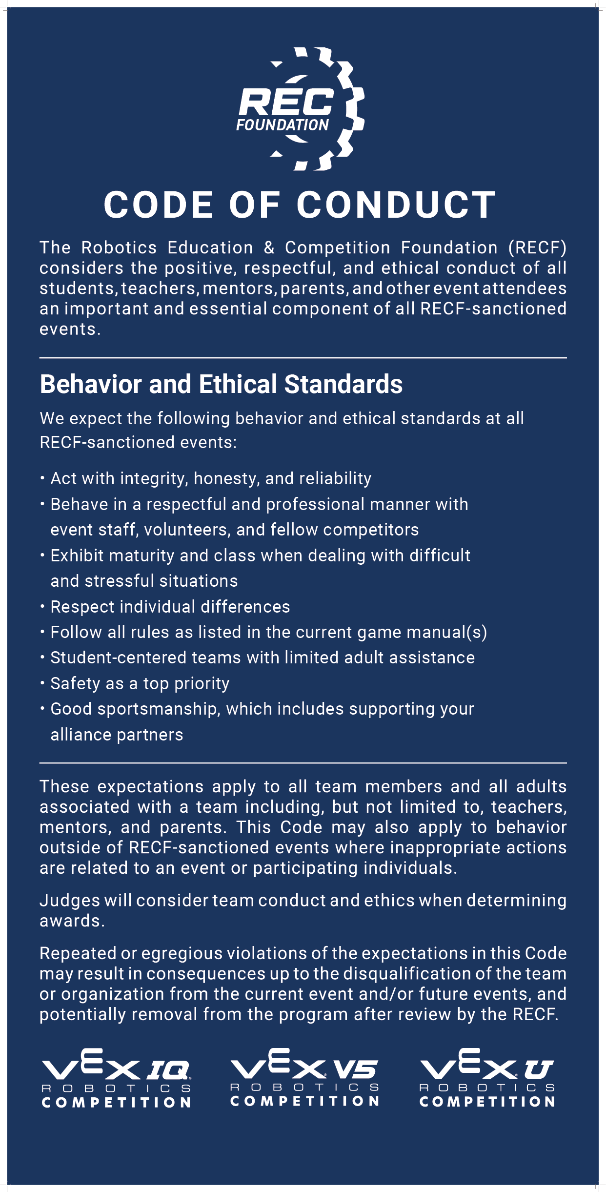 RECF - Code of Conduct - Banner (GRANT)