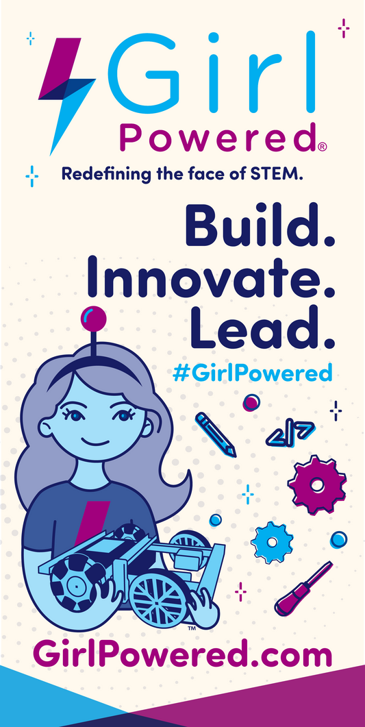 Girl Powered Banner. Build. Innovate. Lead. V1