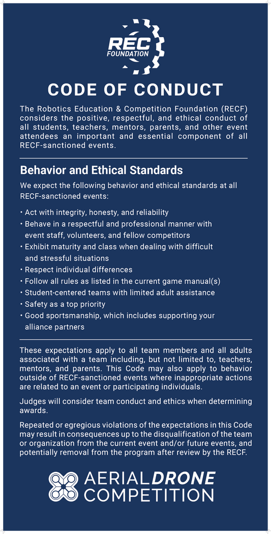 Aerial Drone Competition  Code of Conduct Banner (Grant)