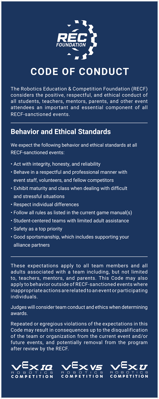 REC Foundation Code Of Conduct Event Retractable Banner Stand